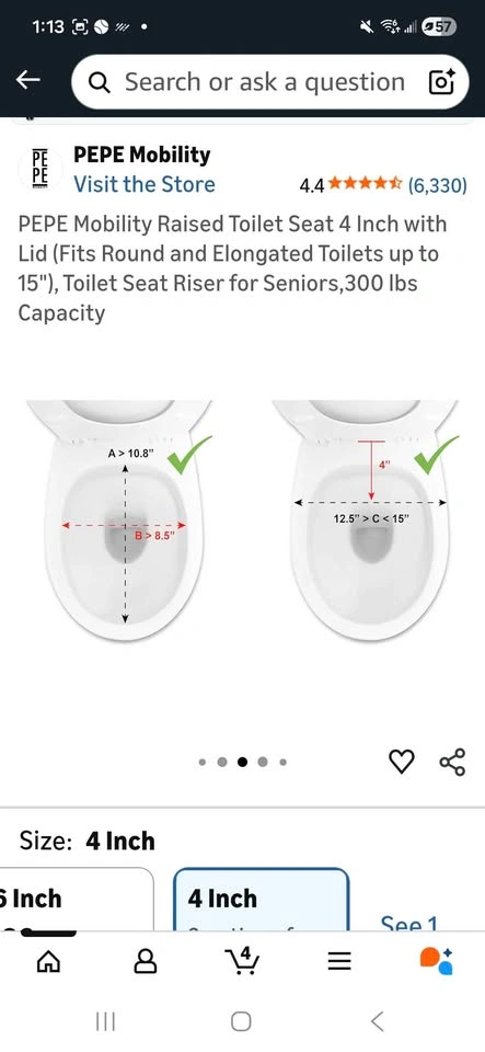 4" Raised Toilet Seat - photo 4