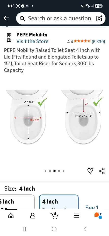 4" Raised Toilet Seat - photo 4