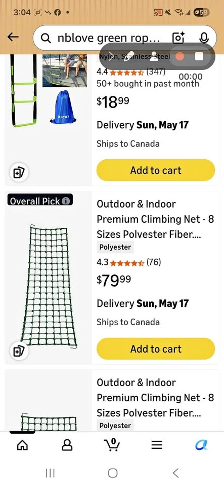 Green Rope Climbing Ladder