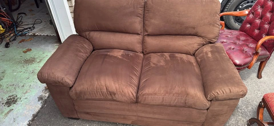 Brown 2-seater sofa - photo 2