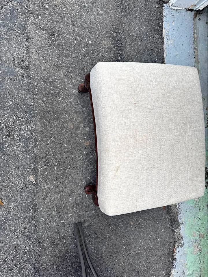 Classic Wood Leg Ottoman