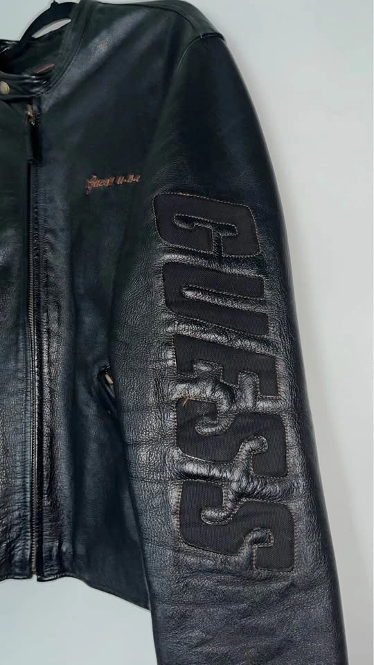 Vintage Guess Leather Motorcycle Jacket - photo 2