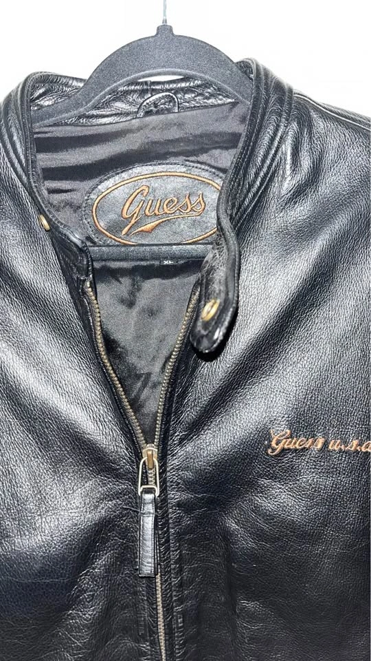 Vintage Guess Leather Motorcycle Jacket - photo 3