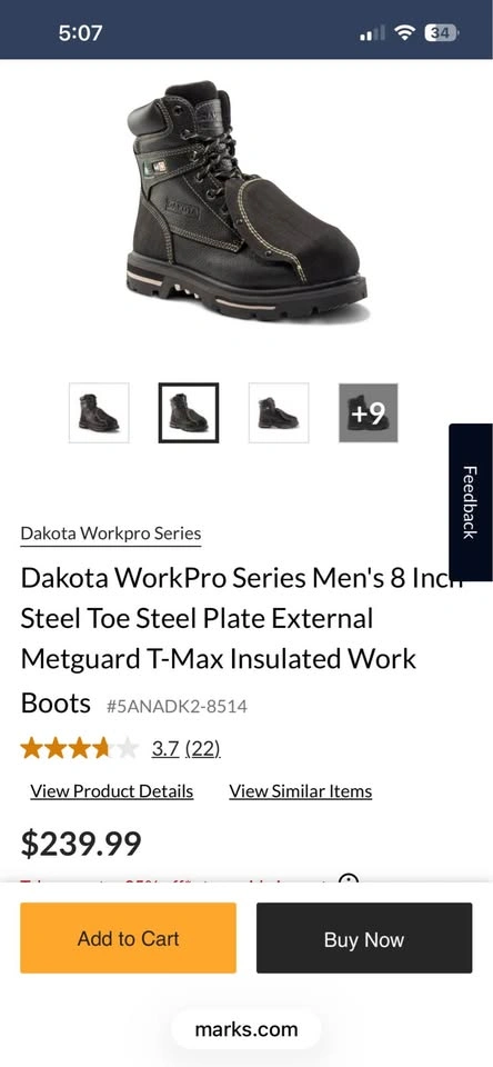 Metatarsal Steel Toed Work Boots - photo 2