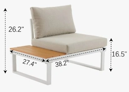 2-Person Outdoor Loveseat with Side Tables & Cushions - photo 2