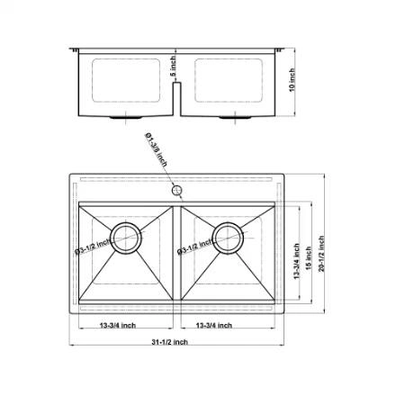 Glacier Bay 31.5" Double Bowl Workstation Sink Combo - photo 5