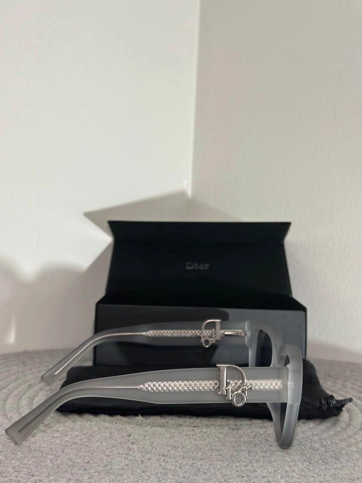 Dior CD Logo Sunglasses Grey Translucent (Full Set) - photo 4
