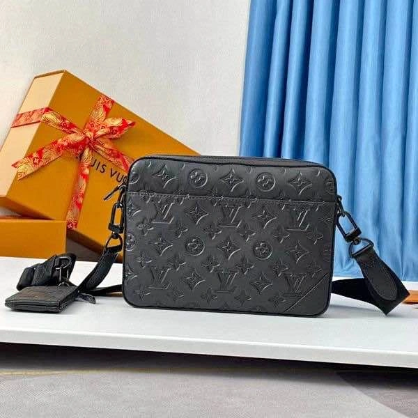 Louis Vuitton Trio Messenger Monogram Shadow Black Leather Full