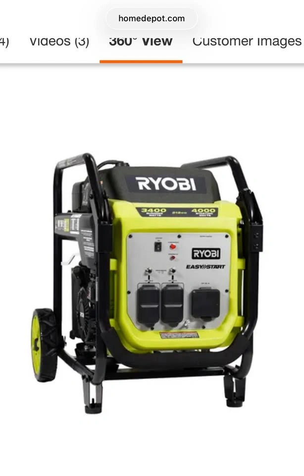 RYOBI 4000W Gas Inverter Generator RYi4000 - Never Used - photo 2