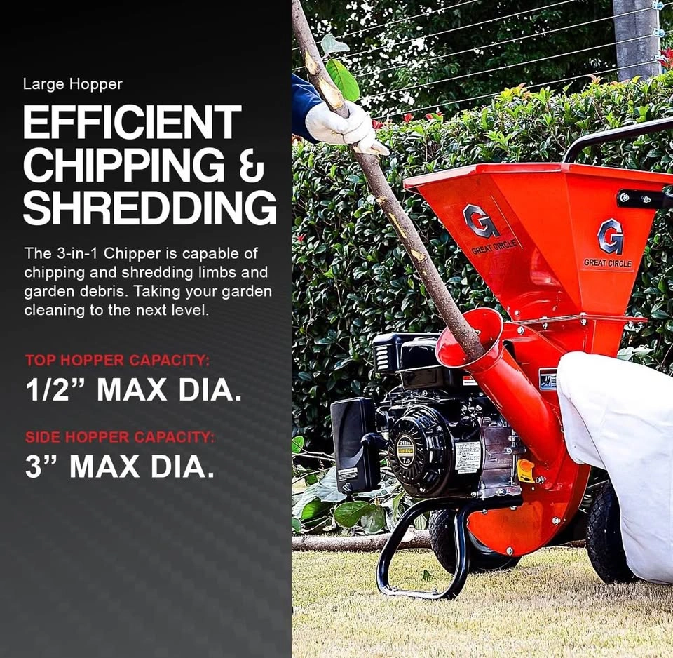 GreatCircleUSA 3-in-1 Gas Wood Chipper/Shredder - photo 4