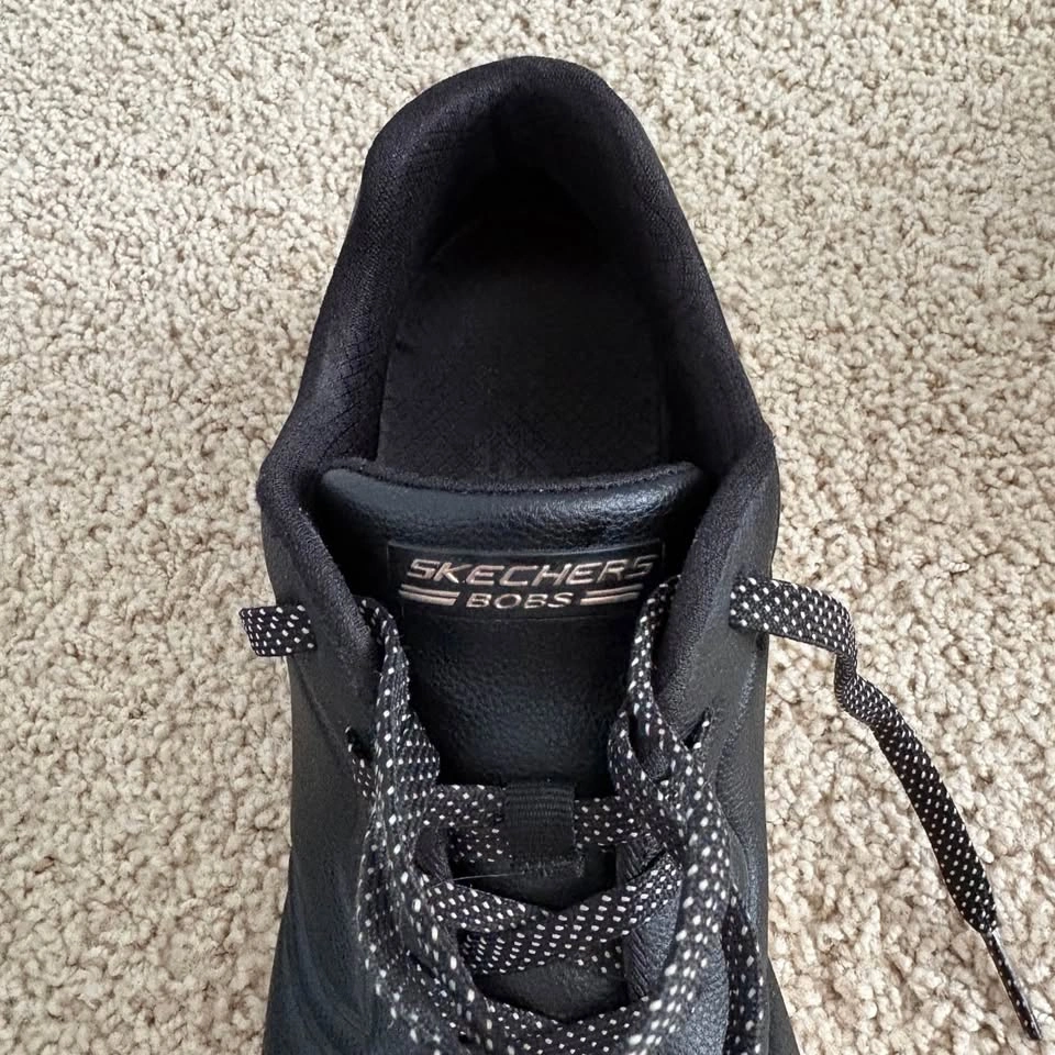 Skechers Women's 8.5 Bobs Squad Arch Comfort Black White Sneaker - photo 5