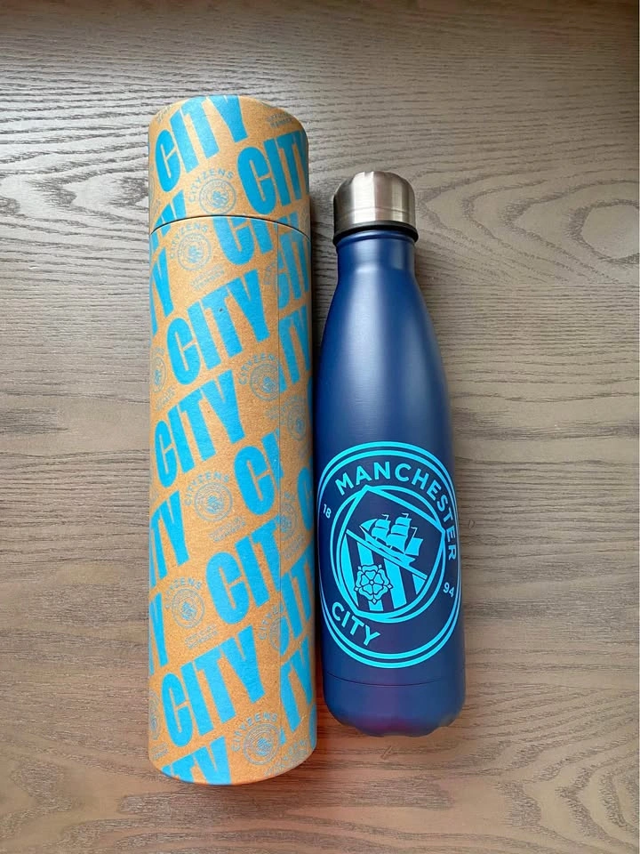 Brand new Man City stainless steel thermal water bottle