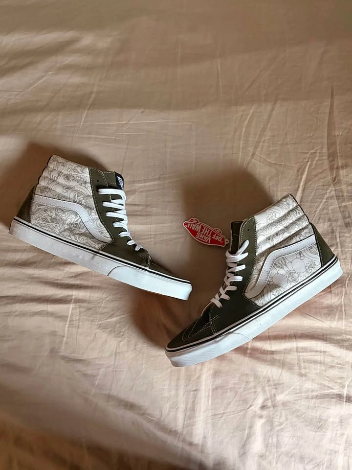 Size 13 - Vans Sk8 Hi Floral Olive Green High Top