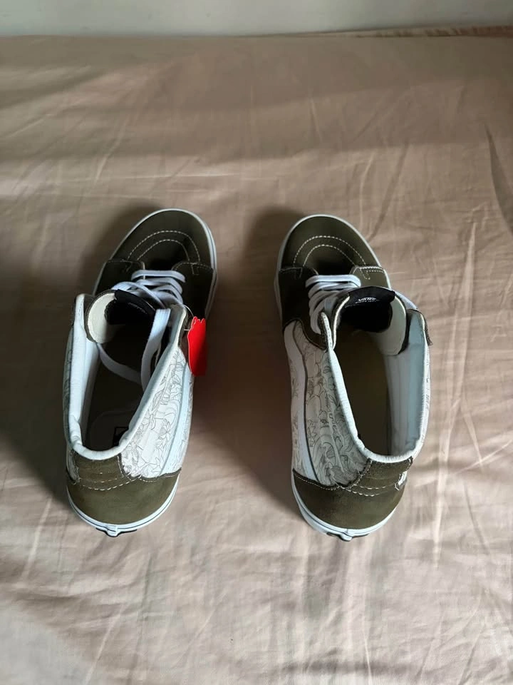 Size 13 - Vans Sk8 Hi Floral Olive Green High Top - photo 3