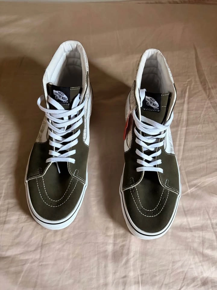 Size 13 - Vans Sk8 Hi Floral Olive Green High Top - photo 4