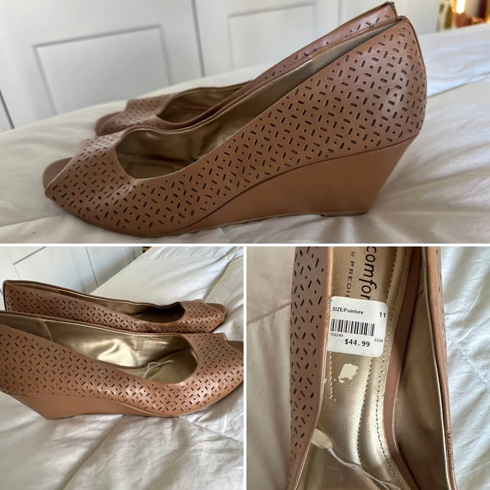 Brand New Ladies Open Toe Wedge Heels - Size 11