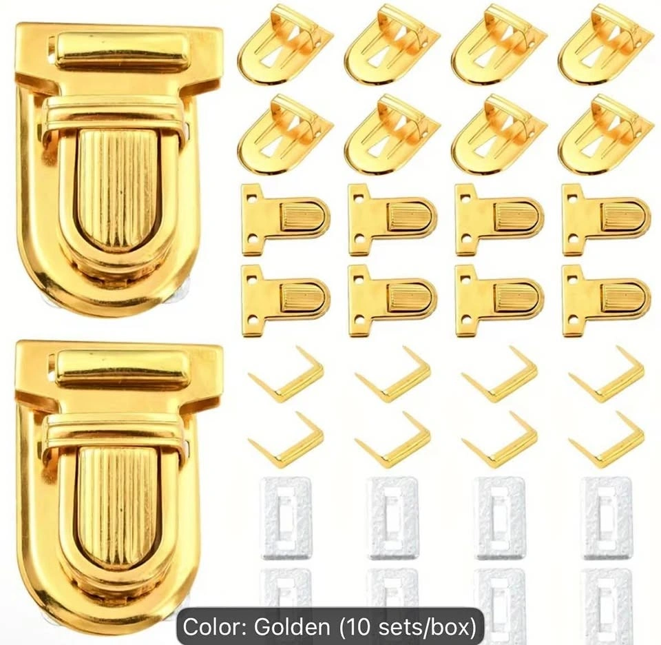 10 Sets Iron Wallets Push Lock Kits White K Color Bag Lock