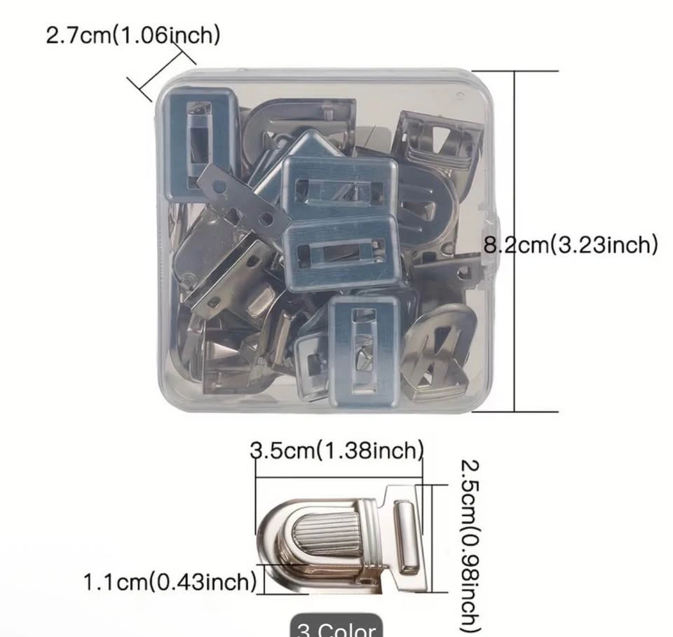 10 Sets Iron Wallets Push Lock Kits White K Color Bag Lock - photo 3