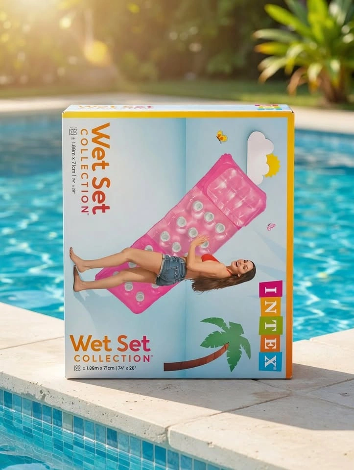 Giant Pink Inflatable Lounge - Intex Wet Set