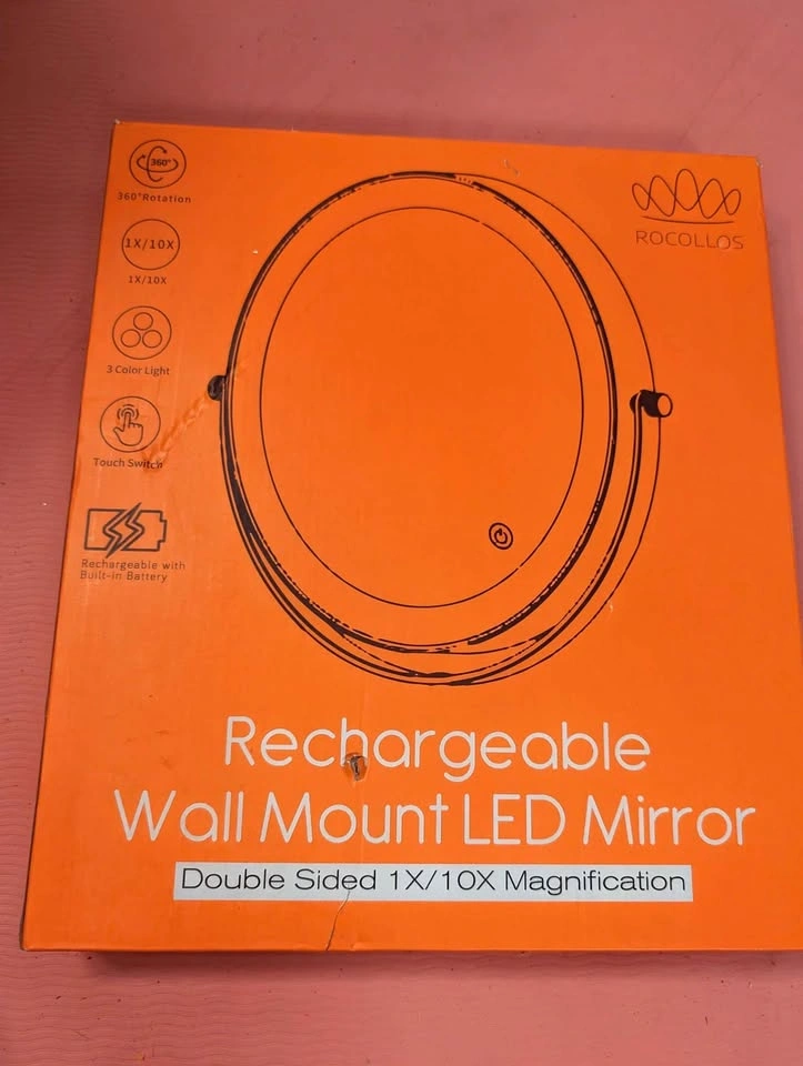 ROCOLLOS Rechargeable Wall Mount LED Mirror 1X/10X - photo 2