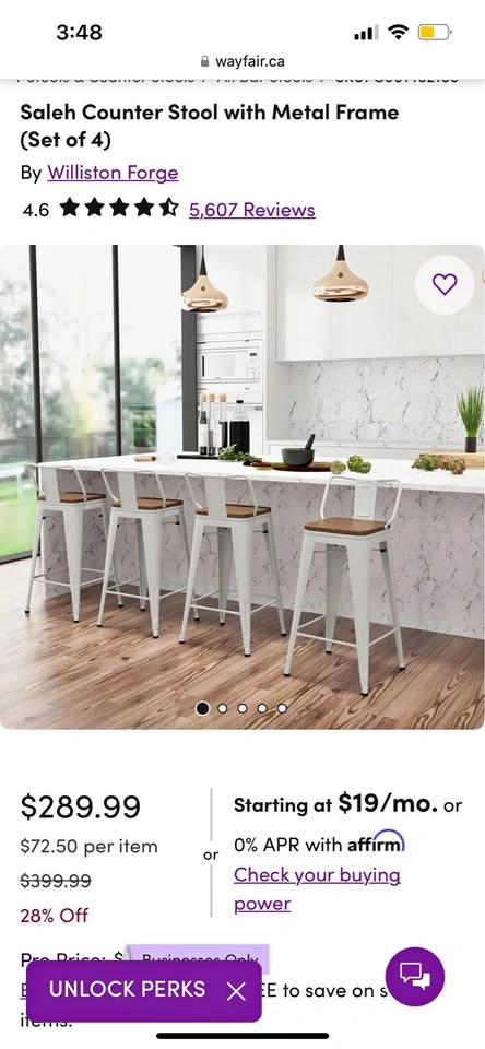 Set of 4 Counter Stools – Great Condition