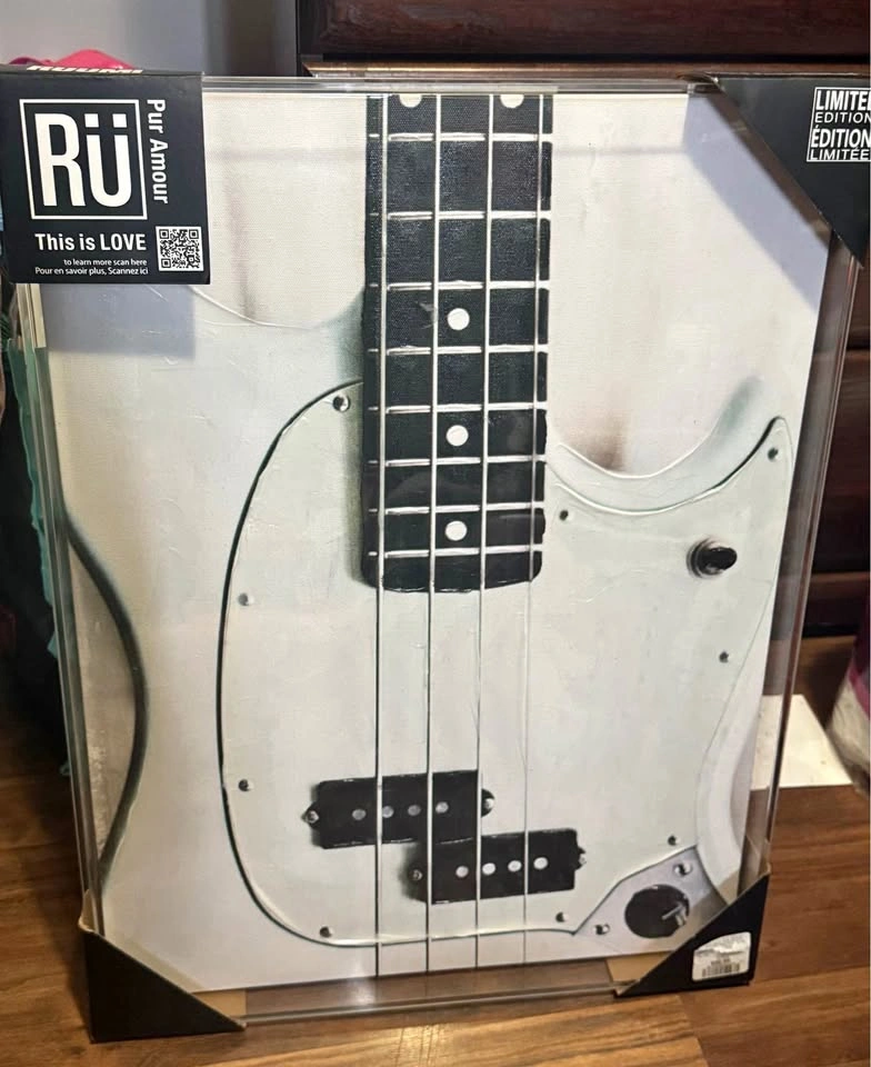 RÜ Pur Amour Limited Edition White Bass Guitar Canvas Art
