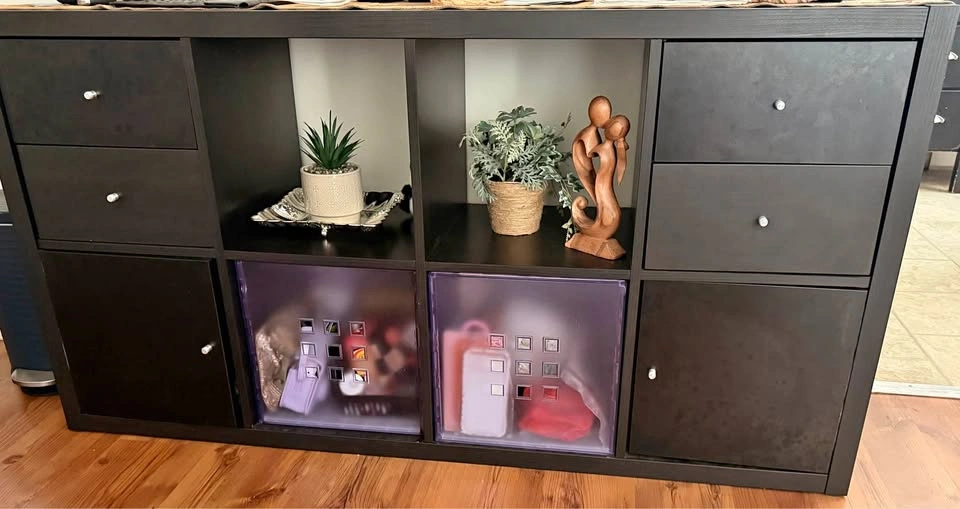 Ikea Kallax Shelving Unit with Drawers and Boxes