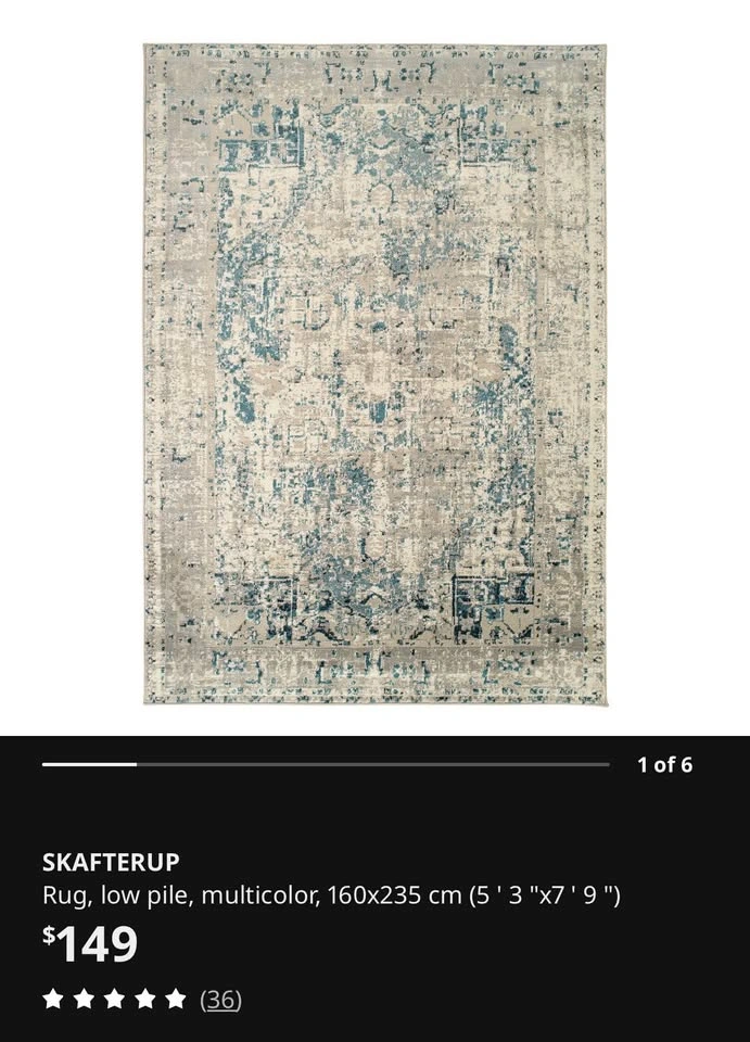 IKEA SKAFTERUP Rug, Multicolor, 160x235 cm - photo 3