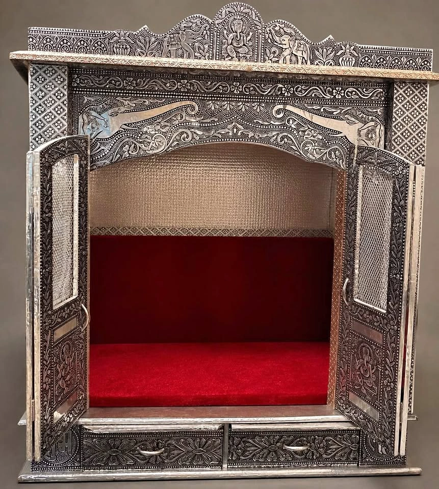 Beautiful handcrafted wooden temple/mandir with carvings