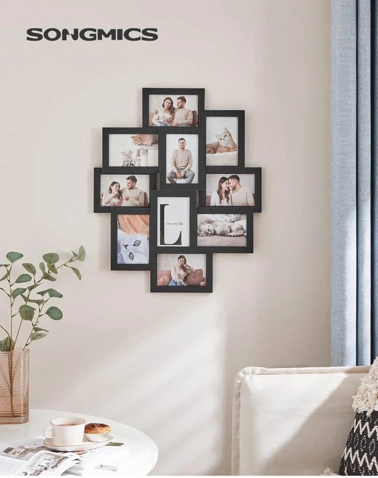 Brand New SONGMICS Black Collage Photo Frame (10 Photos, 4x6) - photo 5