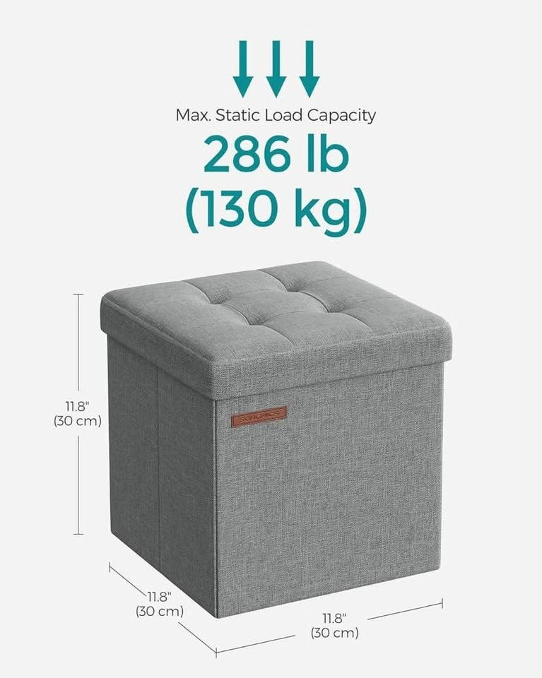 Brand New Small Light Gray Storage Cube - FOOTREST OTTOMAN - photo 3