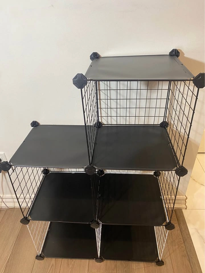 Black Modular Wire Cube Storage Shelves - 5 Cubes - photo 2