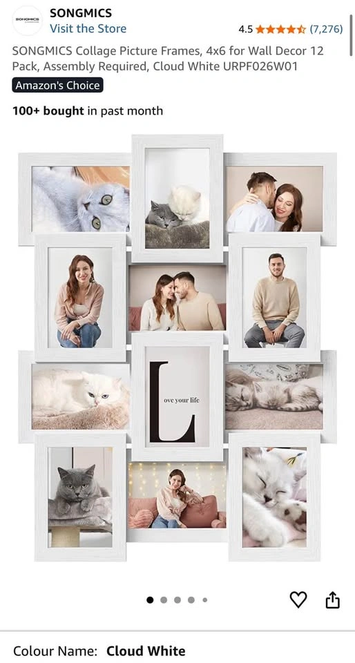 SONGMICS Collage Picture Frames - 12 Pack White 4x6 - photo 4
