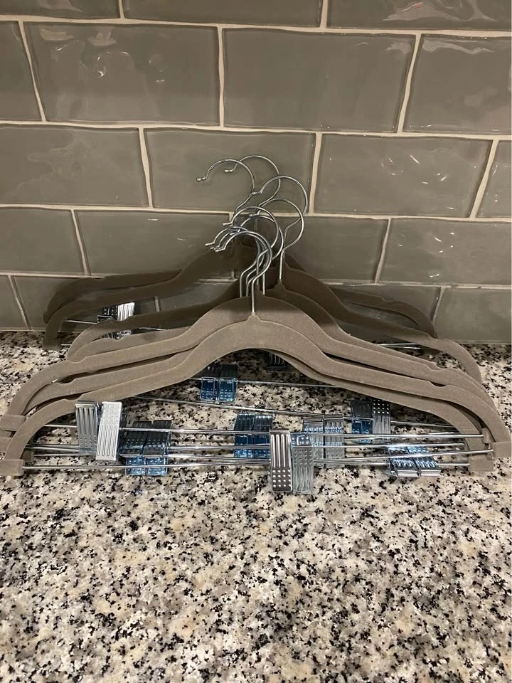 $15 for 30 Adult Grey Velvet Hangers w/ Silver Clips