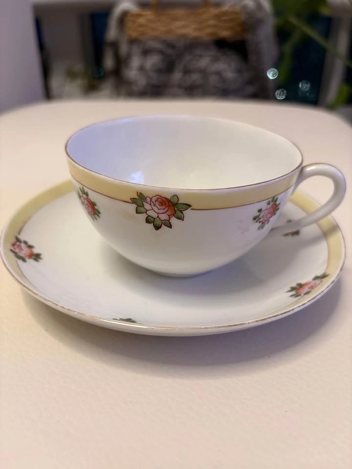 Vintage Hand Painted Nippon Teacup Set - photo 2