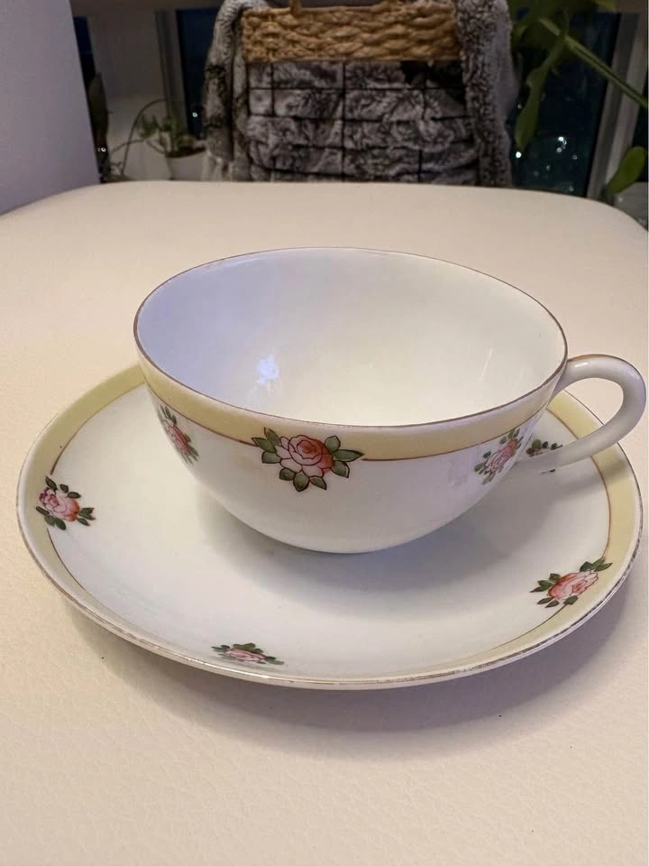 Vintage Hand Painted Nippon Teacup Set - photo 3