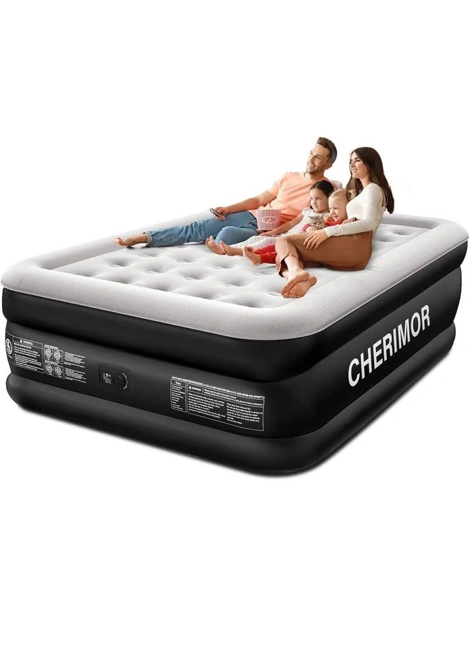 Sennhoiul Queen Air Mattress w/ Double Chambers & Built-in Pump - photo 2