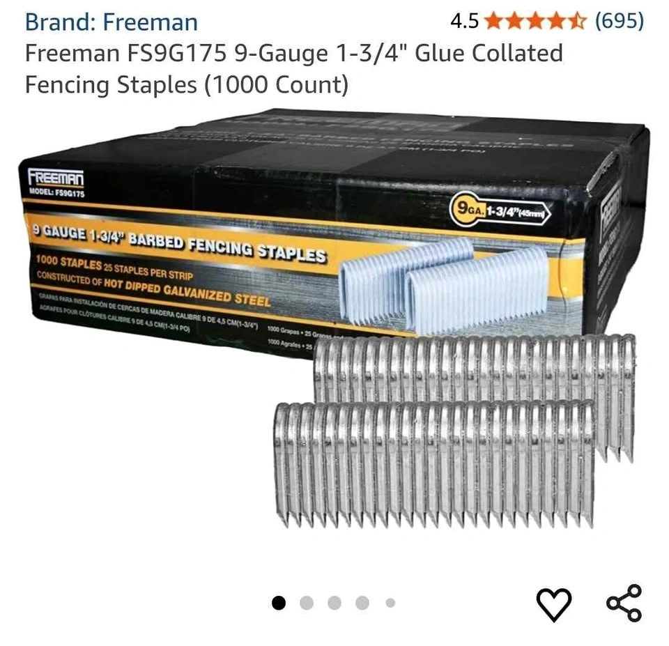 Freeman FS9G175 9-Gauge Fencing Staples (1000 Ct)
