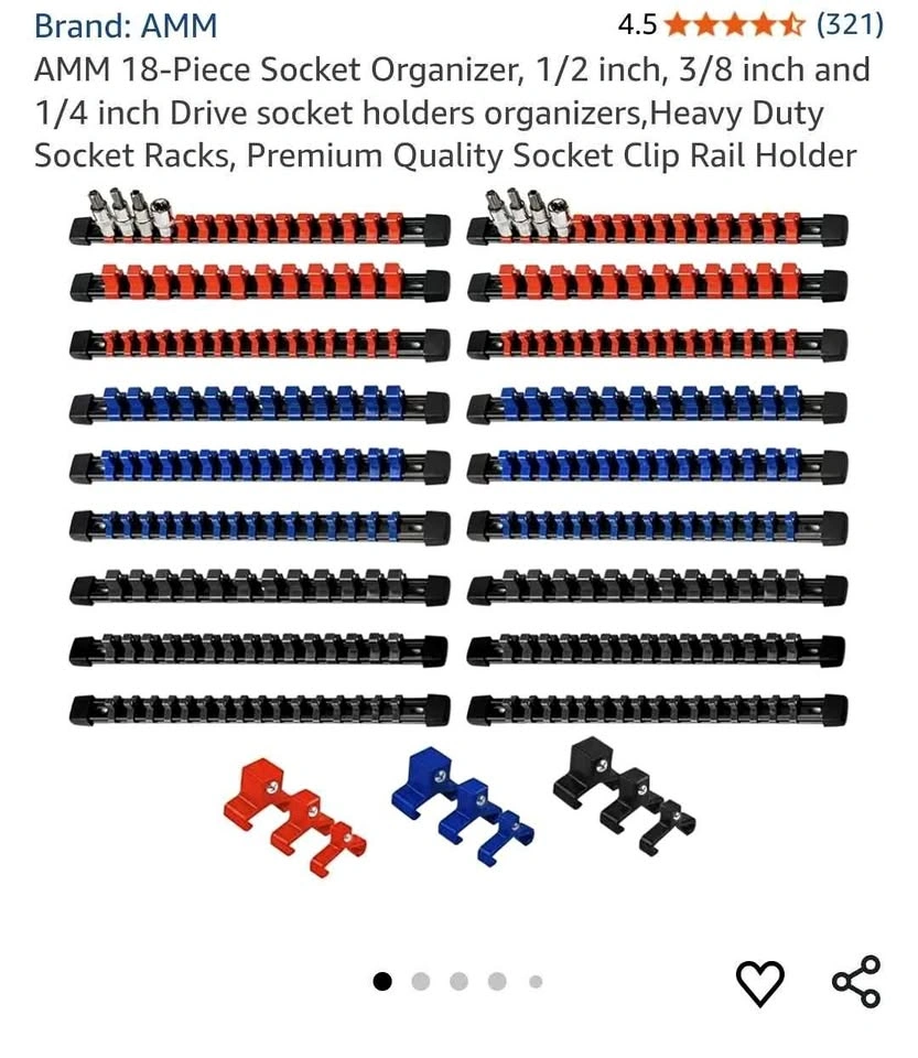 AMM 18-Piece Socket Organizer Set