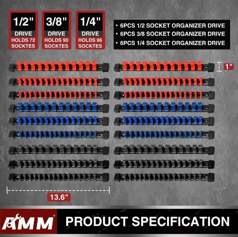 AMM 18-Piece Socket Organizer Set - photo 2