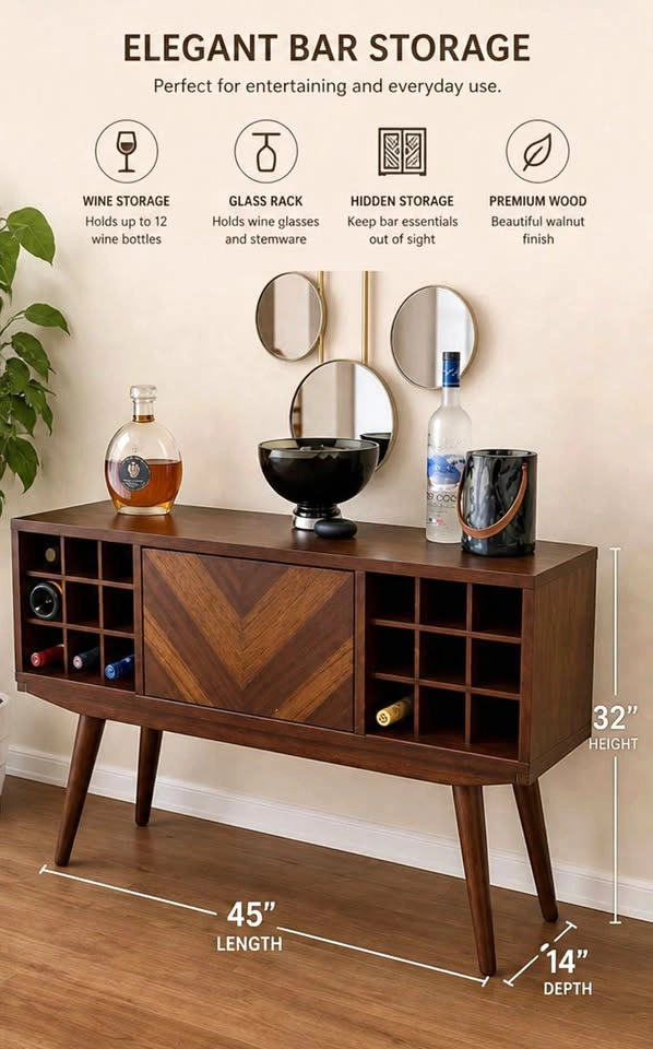 Mid-Century Modern Bar Console – Excellent Condition
