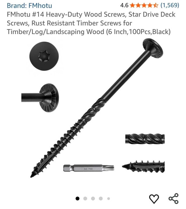 6" Wood Screws - 100 Pack