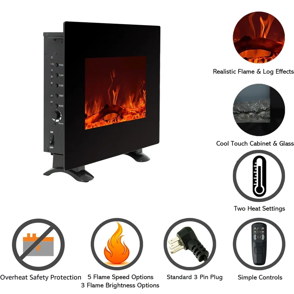 C-Hopetree 22” Electric Fireplace Heater w/ Remote & Thermostat - photo 2