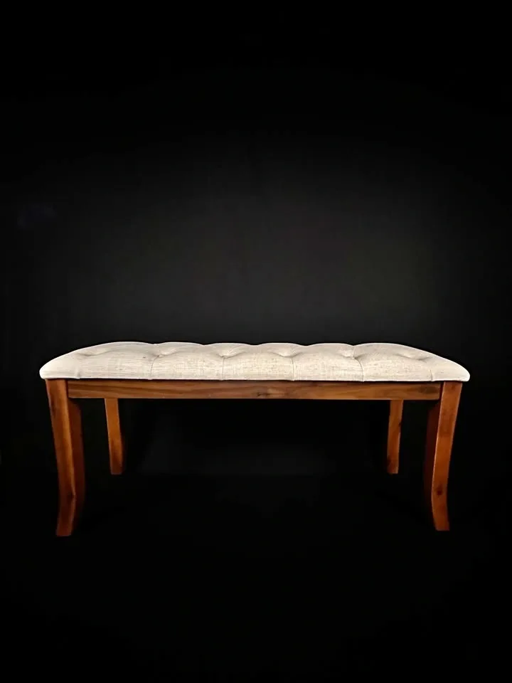 Wood Legs Bench - 4 Colors Available