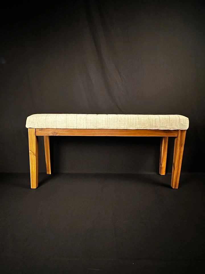 Wood Legs Bench - 4 Colors Available - photo 4