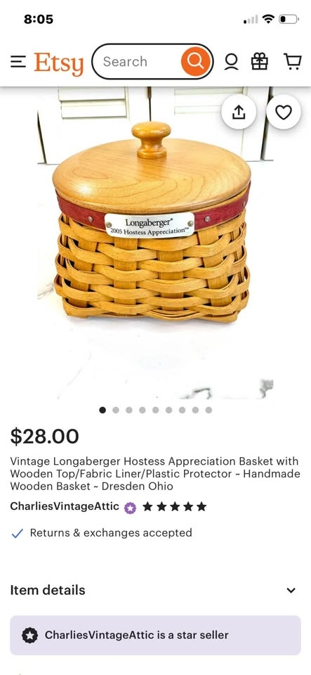 3 Longenburger Baskets $15 ea - photo 5