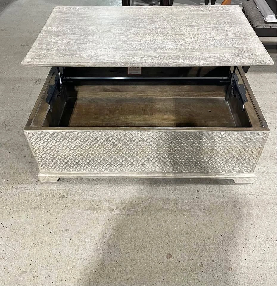 Unique Pop-up Wood Cocktail Table 50"w x 28"d x 18"h