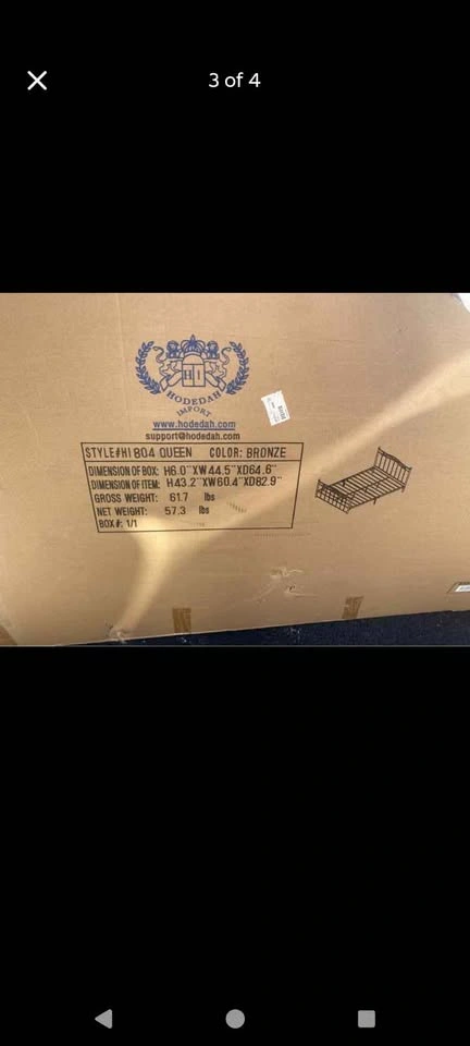 New Queen Wayfair Bronze Bed frame (in box) - photo 3