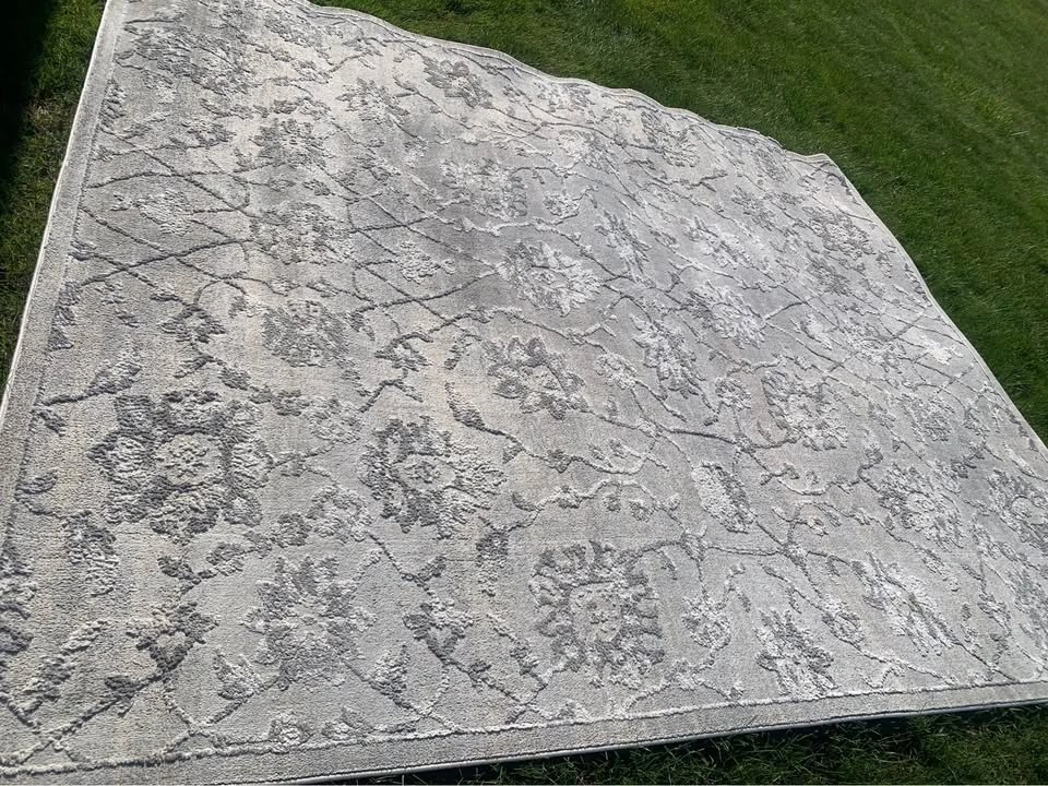 Grey Area Rug (about 8’x10) Great condition - photo 2