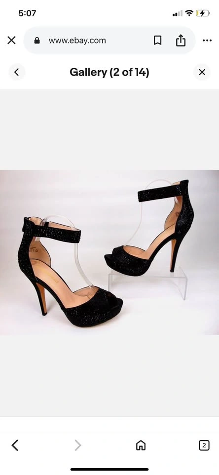 New Black Dream Paris Sparkle Prom or Special Occasion Heels Sz. - photo 3